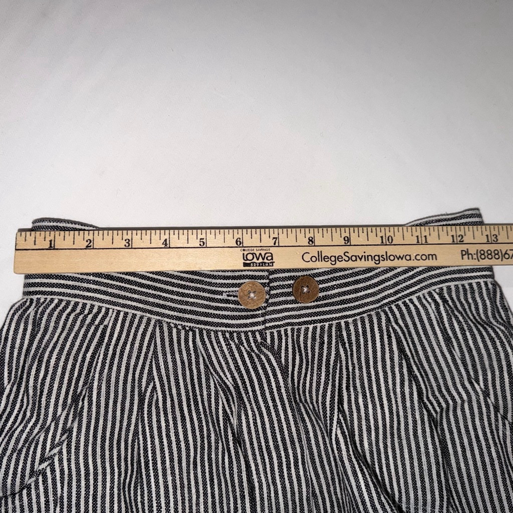 Paper Lace NWT Striped 100% Linen Patchwork Crop Pants Small Lagenlook Boho Art - Picture 6 of 12